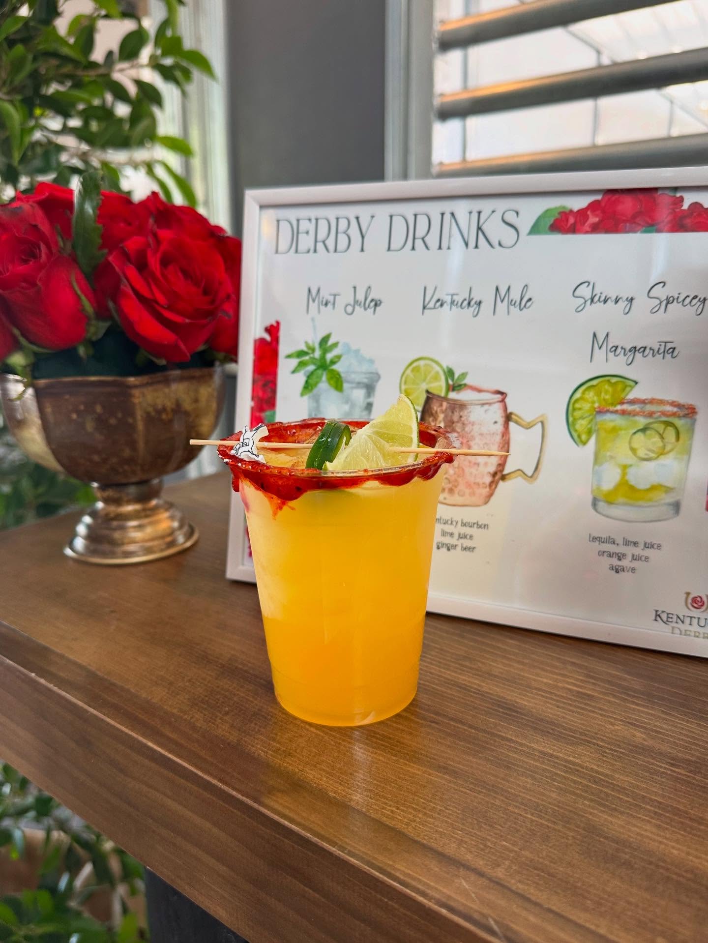 Custom signature drinks menu for a Sunset Sips event