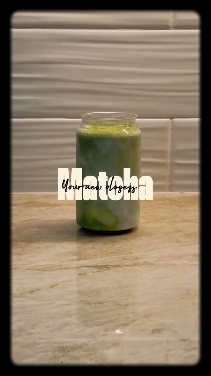 A green matcha bottle from the Olive Grove lineup