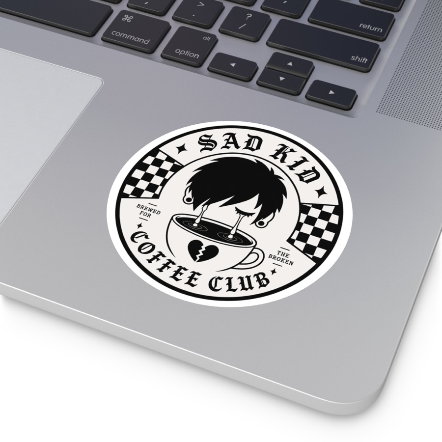 OG Sad Kid logo round vinyl stickers
